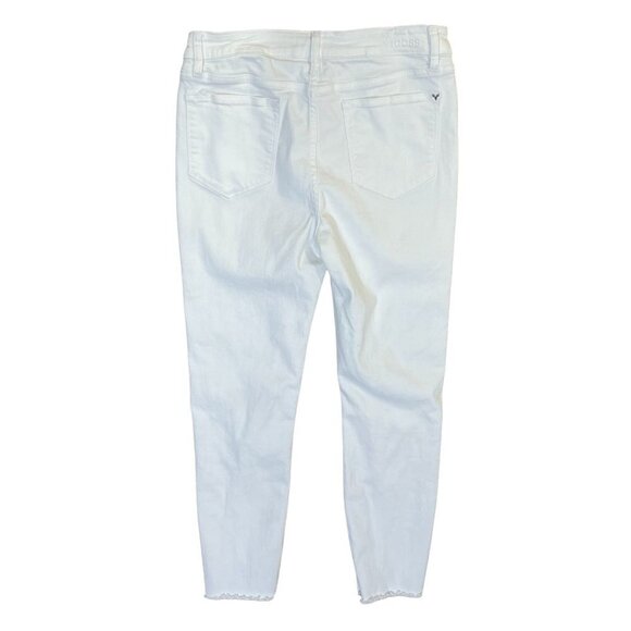 Vigoss Skinny Jeans Ace High Waist Ripped Raw Hem Distressed White Size 29 - Picture 3 of 8